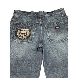 Dickies Denim Jeans Skull Embroidered Design On Back Pocket size 12 youth